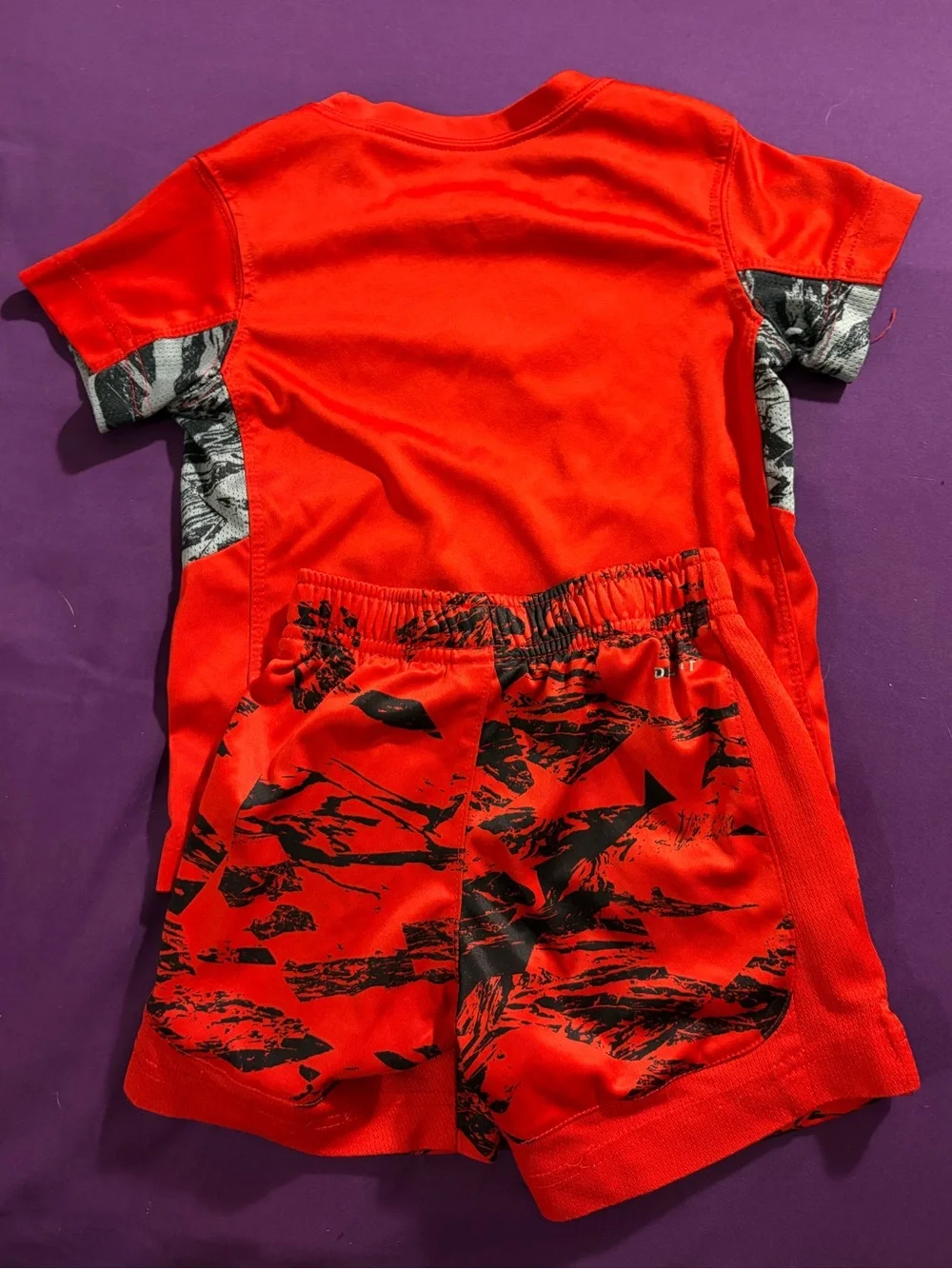 Nike Red and Black Youth Dri-FIT Tee & Printed Shorts Set - Picture 7 of 7